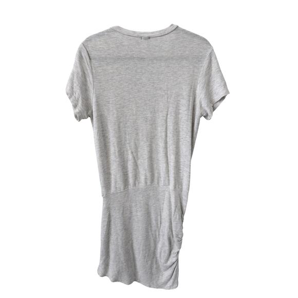 Monrow Super Soft Short Sleeve V-neck Dress in Light Heathered Grey Size L - Picture 3 of 6